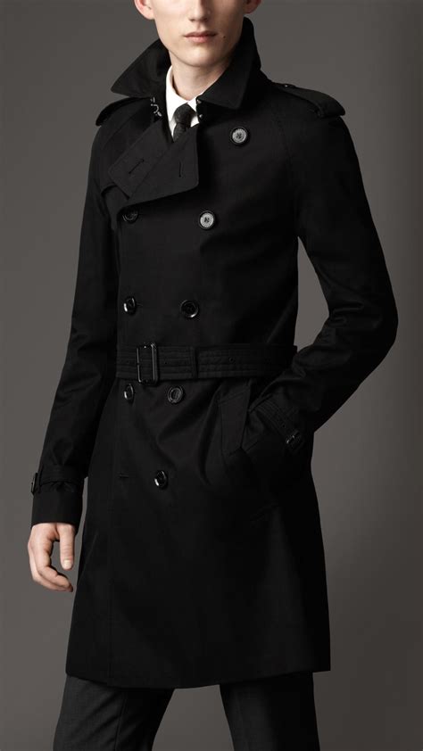 Gabardine Trench Jacket in Black 